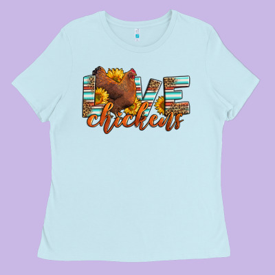 Love Chickens Ladies Tee Designed By Lillyallendesigns