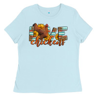 Baby Blue love chickens Ladies Tee - LillyAllenDesigns