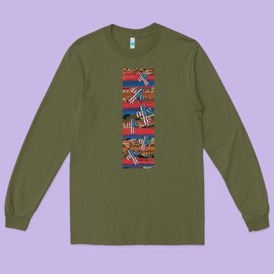 Usa Flag And Cross Penwraps Long Sleeve Tee Designed By Artiststas