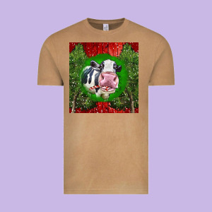 Christmas Holstein Vintage Tee Designed By Lillyallendesigns