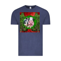 Vintage Denim christmas holstein Vintage Tee - LillyAllenDesigns
