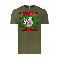Vintage Olive christmas holstein Vintage Tee - LillyAllenDesigns