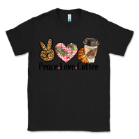 Black peace love coffee Classic Tee - BarkalooDesign