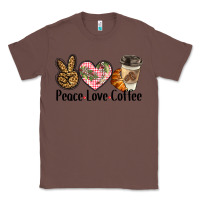 Chestnut peace love coffee Classic Tee - BarkalooDesign