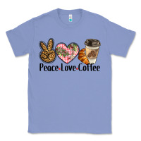 Colony Blue peace love coffee Classic Tee - BarkalooDesign
