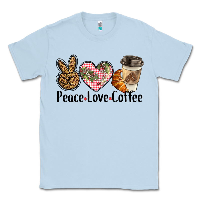 Peace Love Coffee Classic Tee by BarkalooDesign | Teevron
