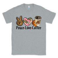 Heather Grey peace love coffee Classic Tee - BarkalooDesign