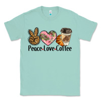 Seafoam peace love coffee Classic Tee - BarkalooDesign