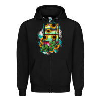 Black Indiana Map Sunflower Cactus Serape Zipper Hoodie - RanaPortraitStore
