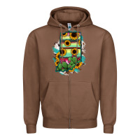 Chestnut Indiana Map Sunflower Cactus Serape Zipper Hoodie - RanaPortraitStore