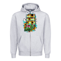 Heather Grey Indiana Map Sunflower Cactus Serape Zipper Hoodie - RanaPortraitStore
