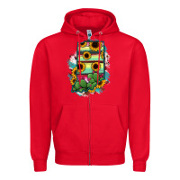 Red Indiana Map Sunflower Cactus Serape Zipper Hoodie - RanaPortraitStore