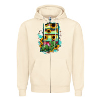 Sandshell Indiana Map Sunflower Cactus Serape Zipper Hoodie - RanaPortraitStore
