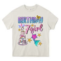 Cream birthday girl 7 Heavy Core Tee - BundleAndBundleShop