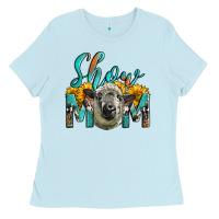 Baby Blue Western Show Mom Sheep Ladies Tee - LillyAllenDesigns