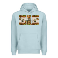 Blue Mist easter camouflage egg hunter bunny license plate template Premium Hoodie - BarkalooDesign