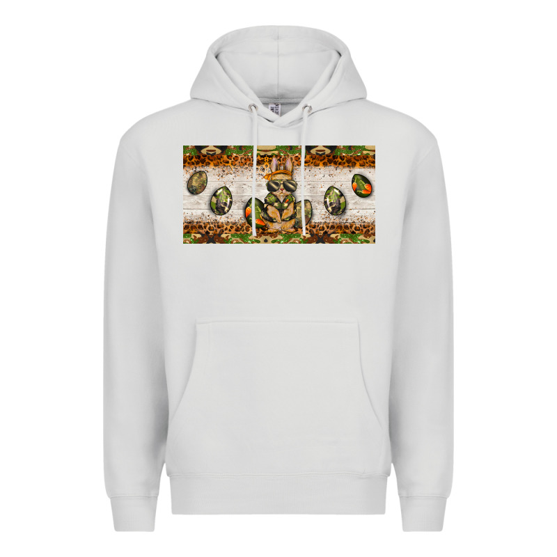Easter Camouflage Egg Hunter Bunny License Plate Template Premium Hoodie by BarkalooDesign | Teevron