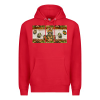 Red easter camouflage egg hunter bunny license plate template Premium Hoodie - BarkalooDesign