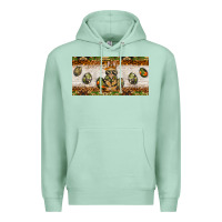 Seafoam easter camouflage egg hunter bunny license plate template Premium Hoodie - BarkalooDesign