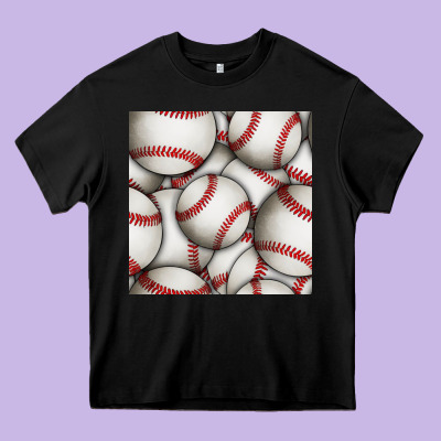 Baseball Seamless Pattern Heavy Core Tee Designed By Bundleandbundleshop