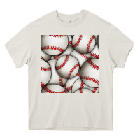 Cream baseball seamless pattern Heavy Core Tee - BundleAndBundleShop