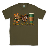 Army Green peace love coffee Classic Tee - Jasminsmagicworld