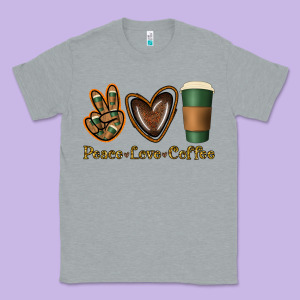 Peace Love Coffee Classic Tee Designed By Jasminsmagicworld