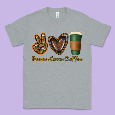 Peace Love Coffee Classic Tee Designed By Jasminsmagicworld