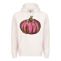 Pale Pink leopard cancer pumpkin Premium Hoodie - RanaPortraitStore