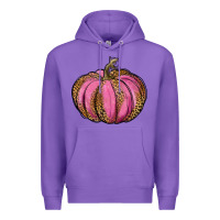 Purple leopard cancer pumpkin Premium Hoodie - RanaPortraitStore