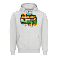 Dove Grey Kansas map sunflower catus serape Zipper Hoodie - RanaPortraitStore