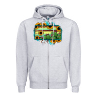Kansas Map Sunflower Catus Serape Zipper Hoodie | Teevron
