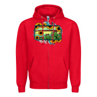 Red Kansas map sunflower catus serape Zipper Hoodie - RanaPortraitStore