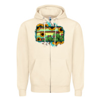 Sandshell Kansas map sunflower catus serape Zipper Hoodie - RanaPortraitStore