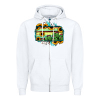 White Kansas map sunflower catus serape Zipper Hoodie - RanaPortraitStore