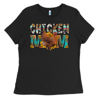 Black chicken mom Ladies Tee - LillyAllenDesigns