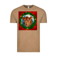 Vintage Coffee christmas red angus calf head Vintage Tee - LillyAllenDesigns