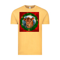 Vintage Mustard christmas red angus calf head Vintage Tee - LillyAllenDesigns