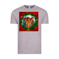 Christmas Red Angus Calf Head Vintage Tee | Teevron