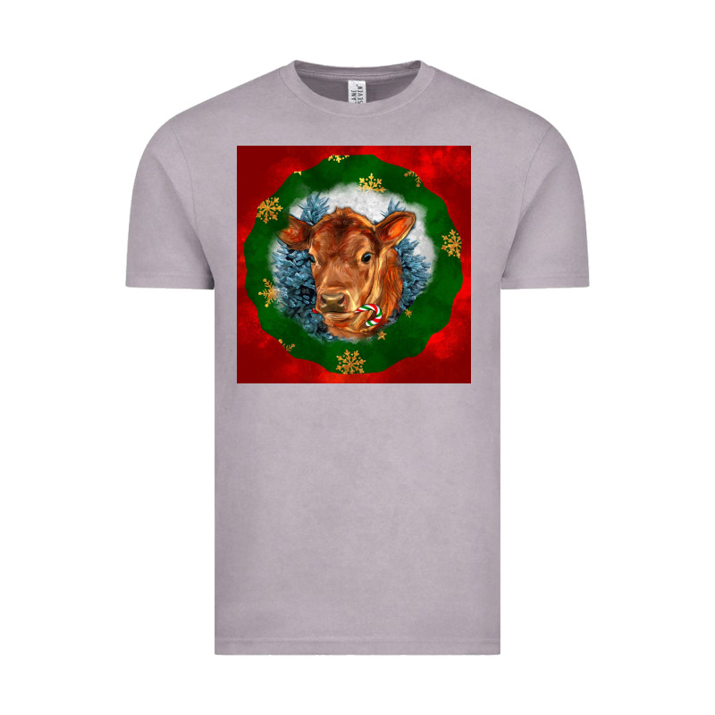 Christmas Red Angus Calf Head Vintage Tee by LillyAllenDesigns | Teevron