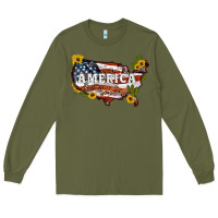 Army Green usa map Long Sleeve Tee - Artiststas