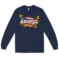 Navy usa map Long Sleeve Tee - Artiststas