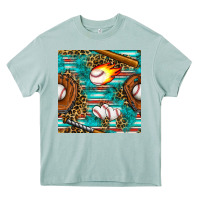 Arona baseball glove and bat with serape seamless pattern Heavy Core Tee - BundleAndBundleShop
