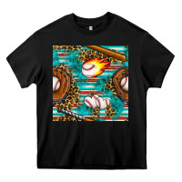Baseball Glove And Bat With Serape Seamless Pattern Heavy Core Tee | Teevron