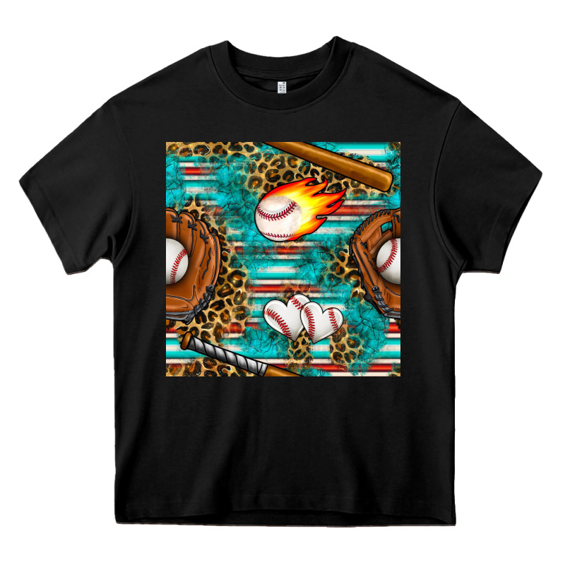 Baseball Glove And Bat With Serape Seamless Pattern Heavy Core Tee by BundleAndBundleShop | Teevron