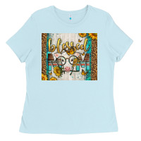 Baby Blue Western Blessed Mom Baby Calf Ladies Tee - LillyAllenDesigns