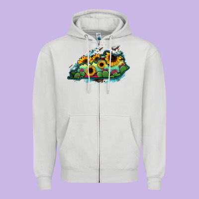 Kentucky Map Sunflower Cactus Serape Zipper Hoodie Designed By Ranaportraitstore