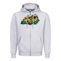 Heather Grey Kentucky map sunflower cactus serape Zipper Hoodie - RanaPortraitStore