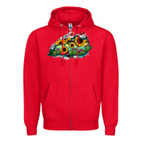Red Kentucky map sunflower cactus serape Zipper Hoodie - RanaPortraitStore