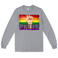 Heather Grey lgbtq  flag and hand pride Long Sleeve Tee - Artiststas